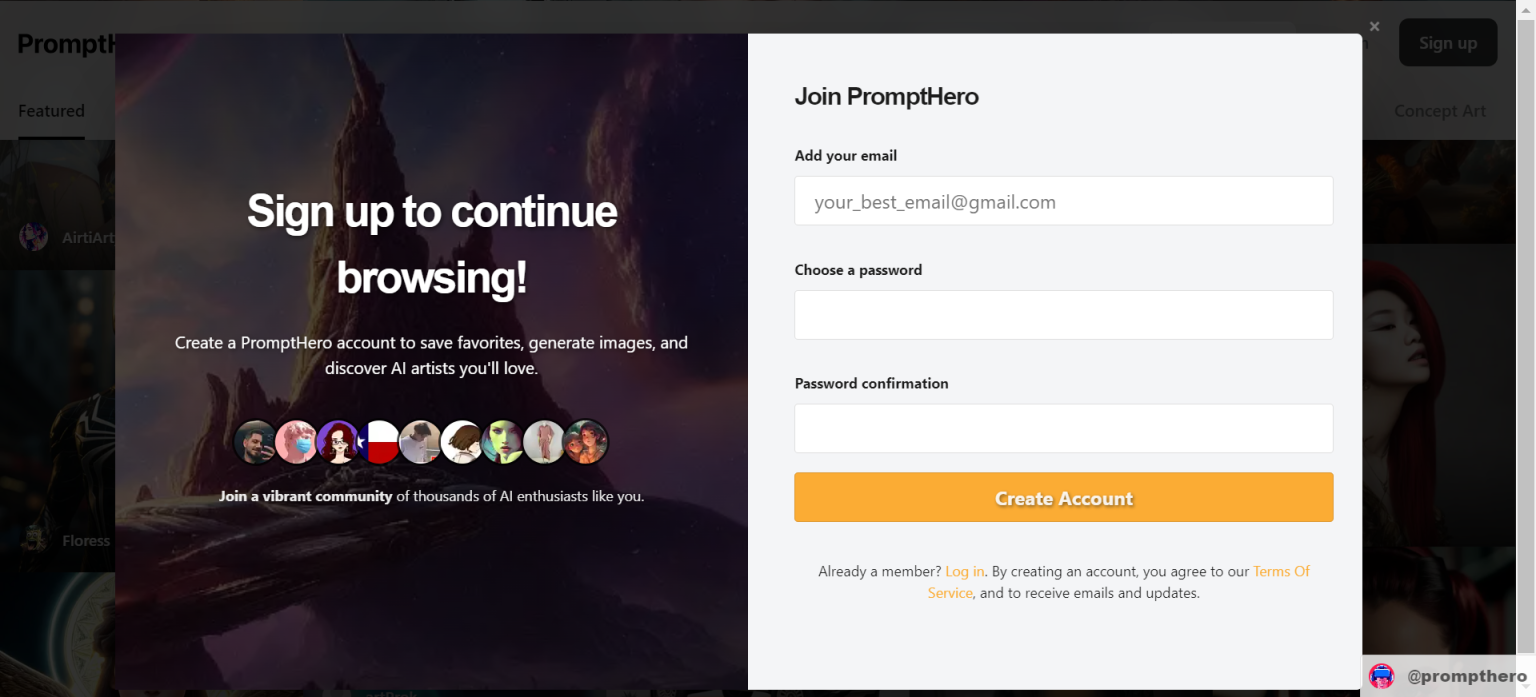 PromptHero 网站截图