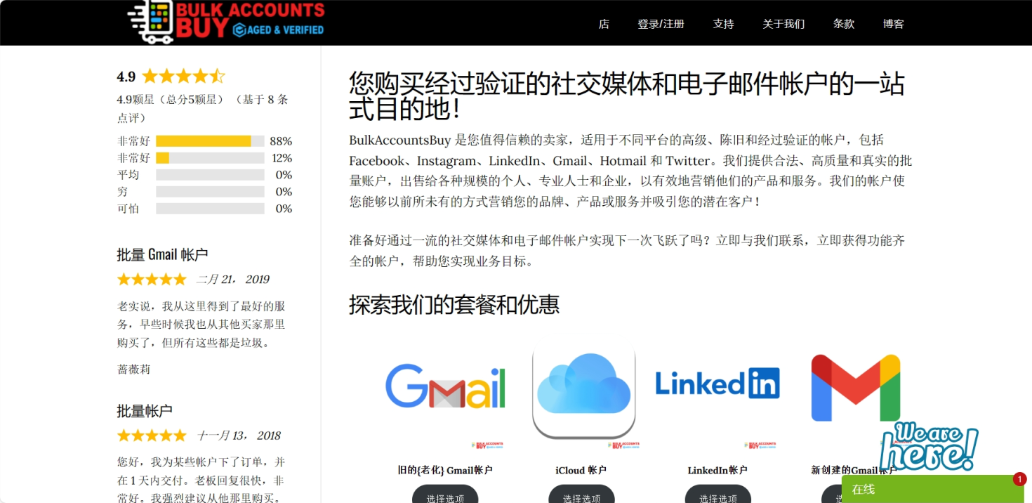 Bulk Accounts Buy 网站截图