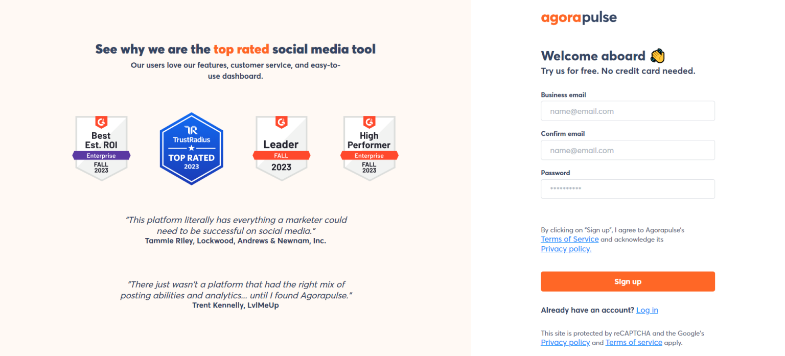 Agorapulse 网站截图