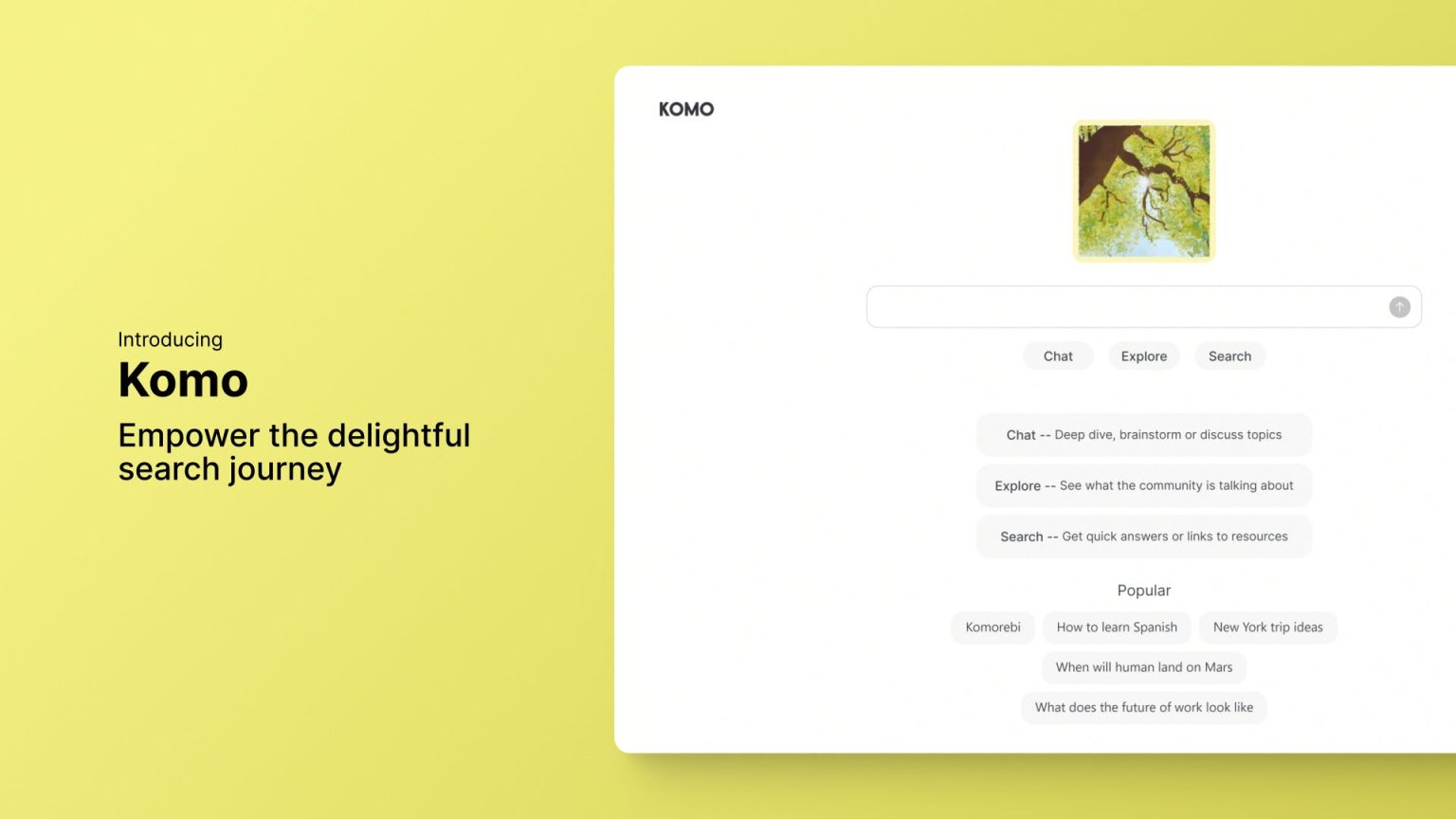 Komo Search 网站截图