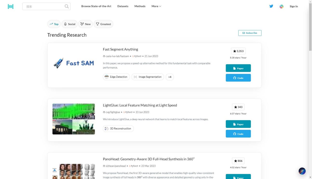 Papers With Code翻译站点