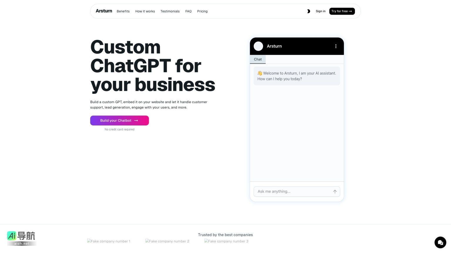 Arsturn 提供无代码AI聊天机器人，提升品牌互动与客户支持，适用于各类业务 网站截图