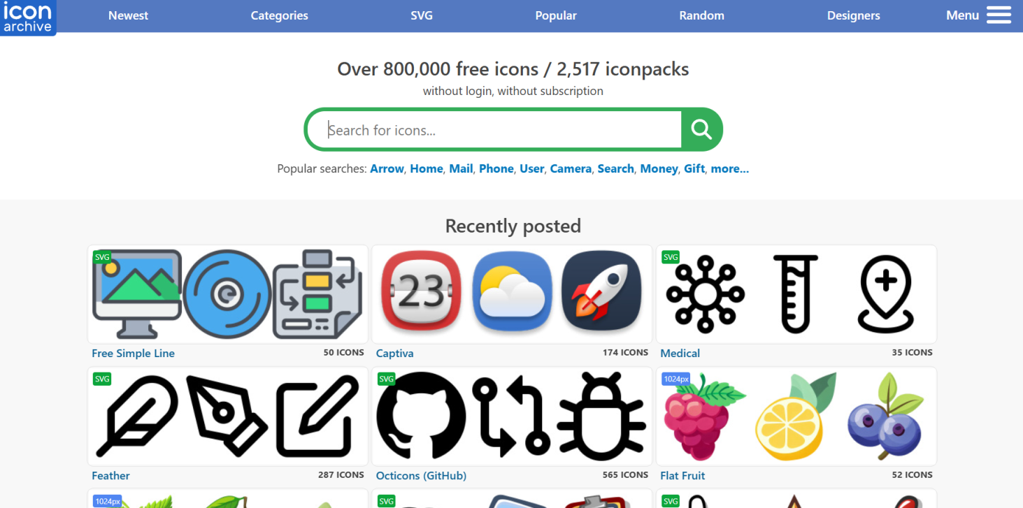 Icon Archive 网站截图