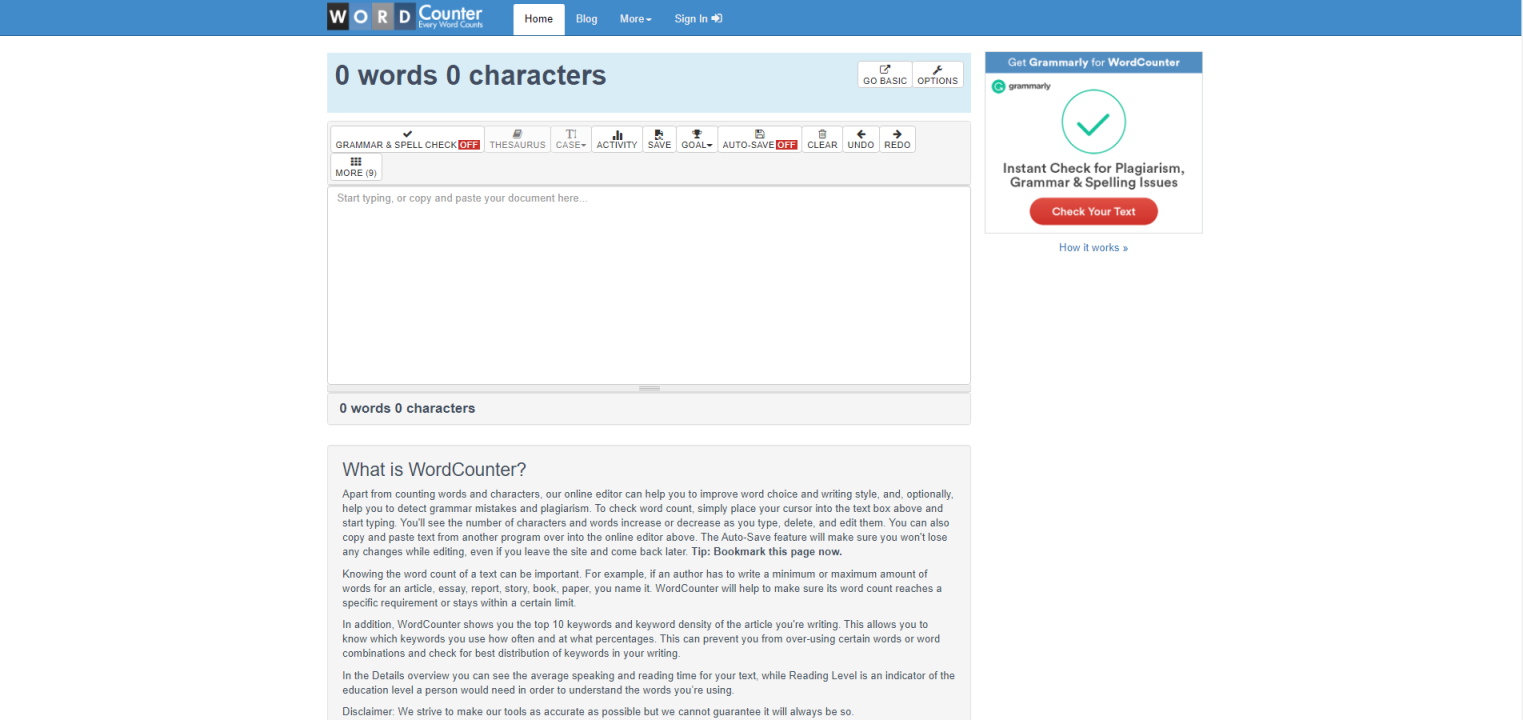 WordCounter词频分析 网站截图