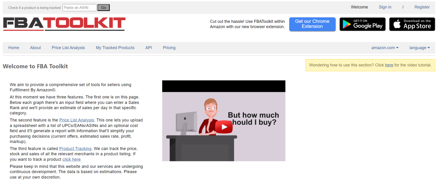 FBA Toolkit 网站截图