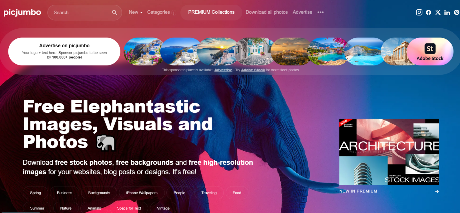 picjumbo 网站截图