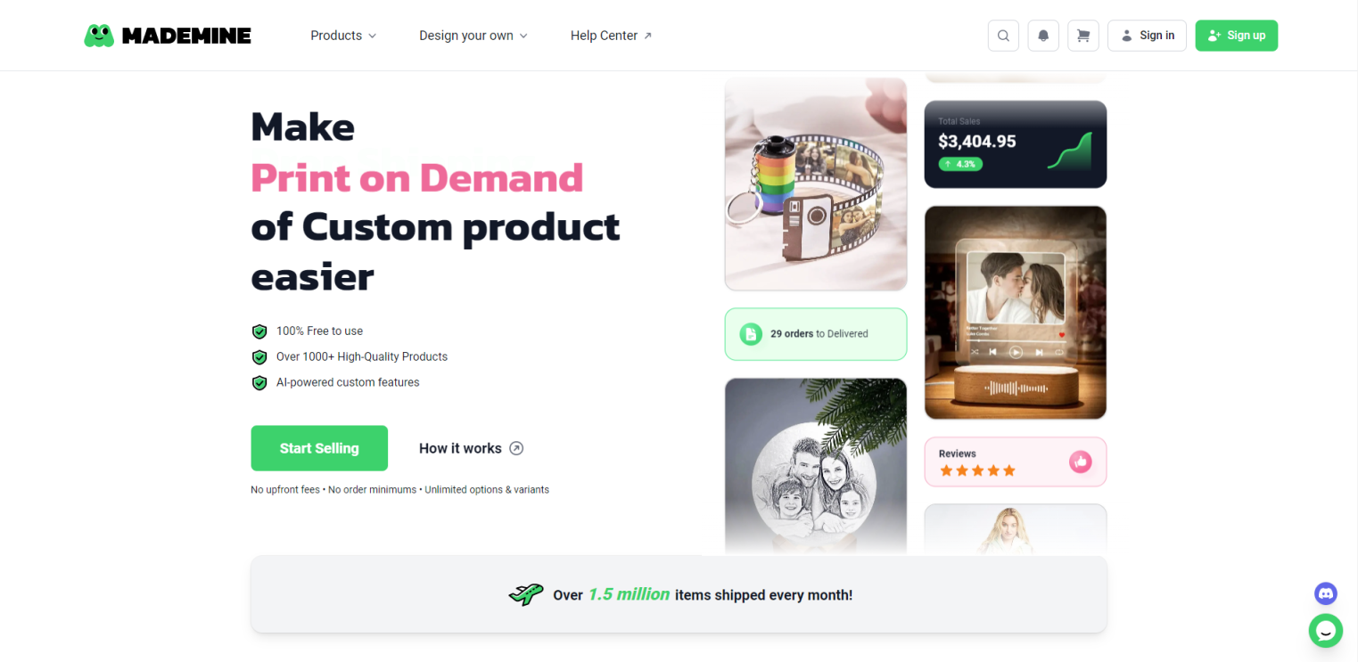 MadeMine（美卖） 网站截图