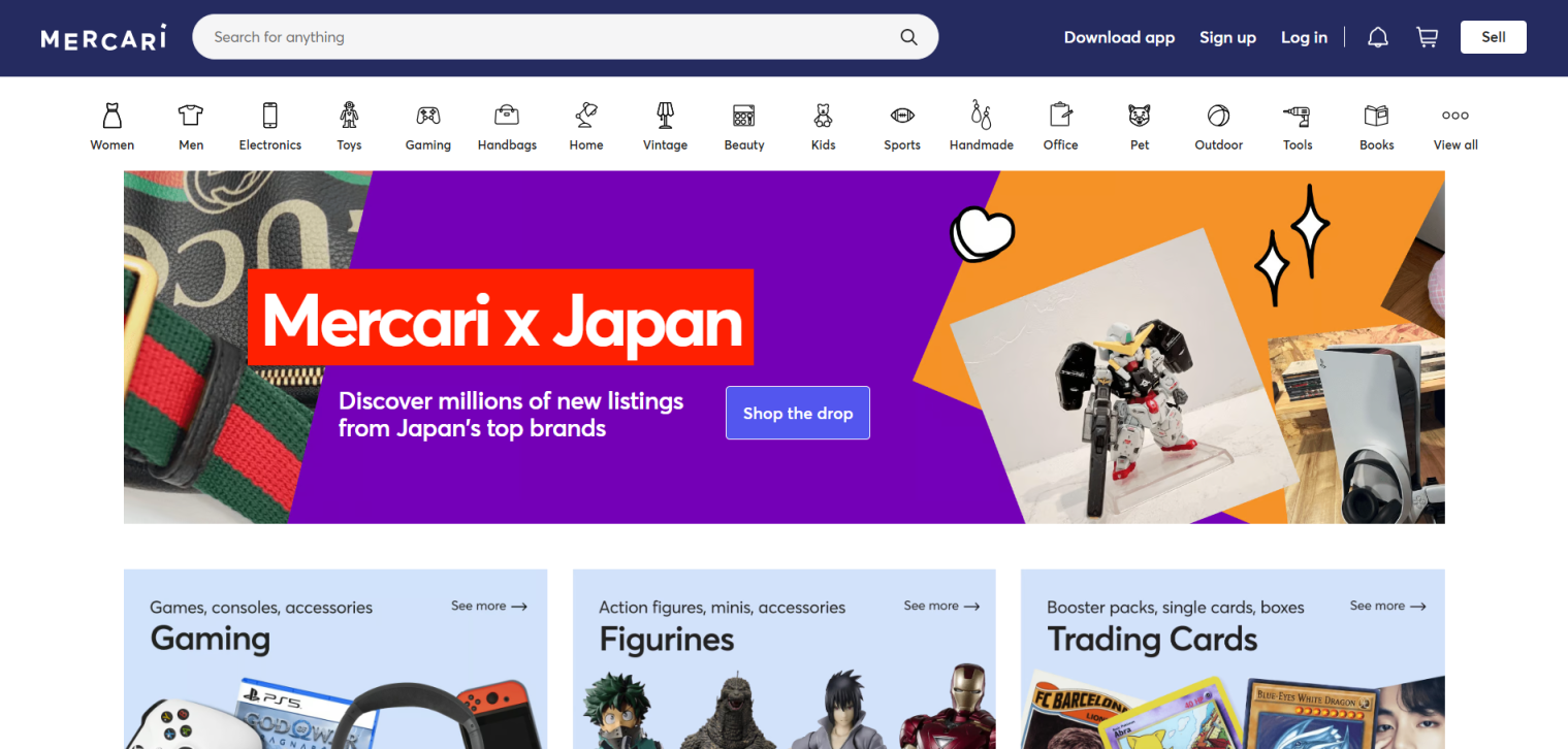 Mercari 网站截图