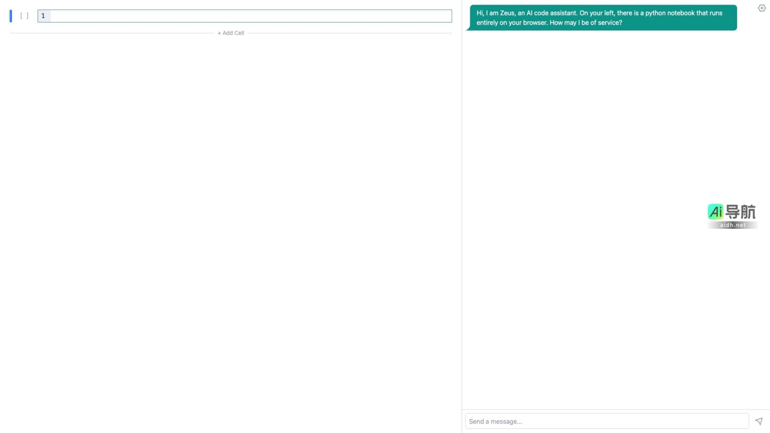 Zeus Notebook 是基于浏览器的AI代码助手，提供便捷的Python编程体验 网站截图