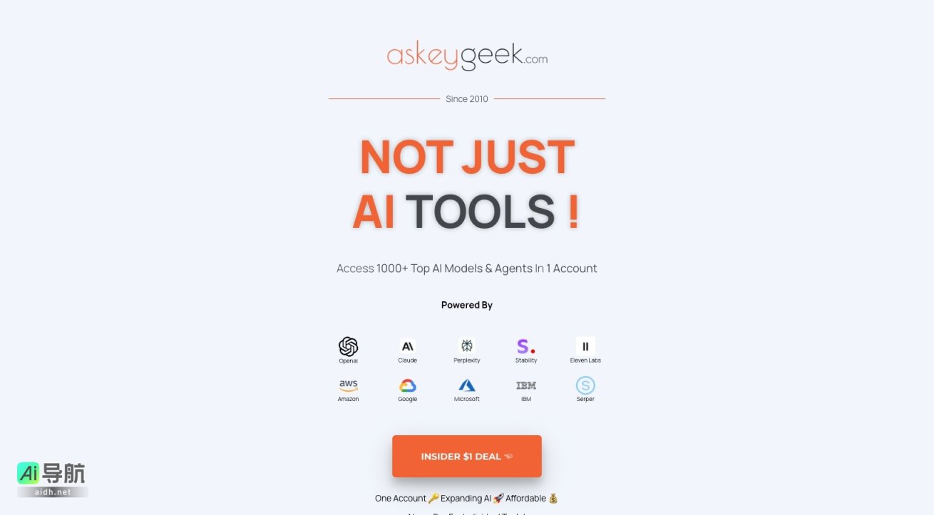 ASKEYGEEK 提供一站式访问1000+人工智能工具，助力用户提升生产力与效率 网站截图