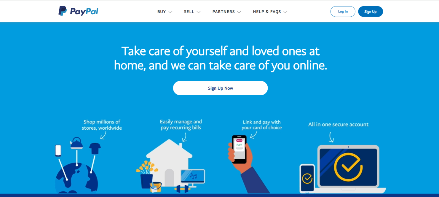 PayPal 网站截图