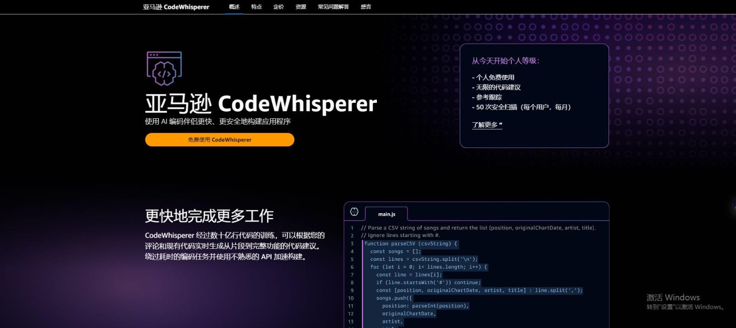 亚马逊 CodeWhisperer翻译站点