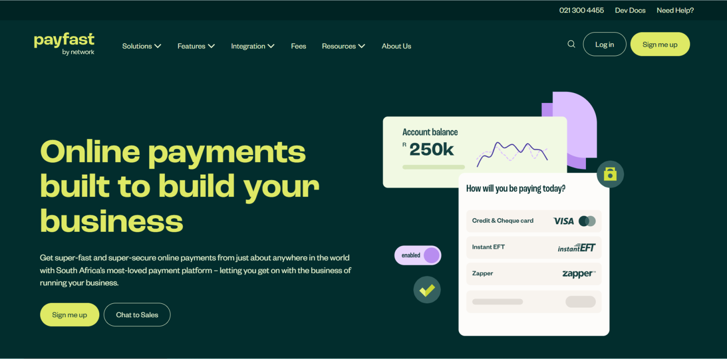 PayFast 网站截图