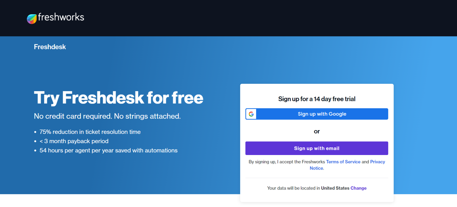 Freshdesk 网站截图