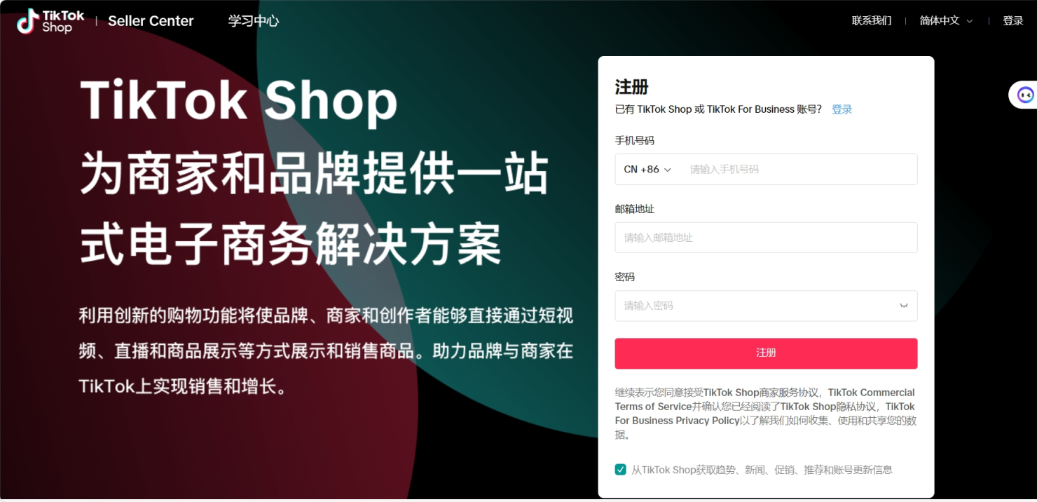 TikTok全球 网站截图