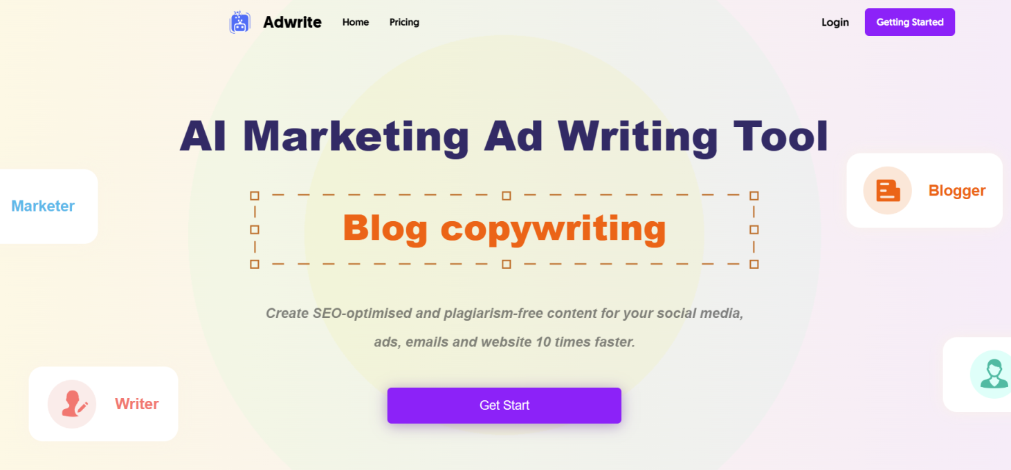 Adwrite 网站截图