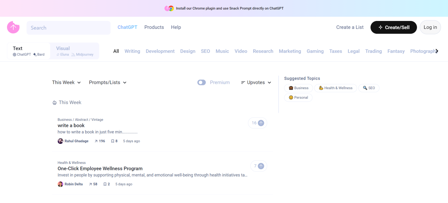 Snack Prompt 网站截图