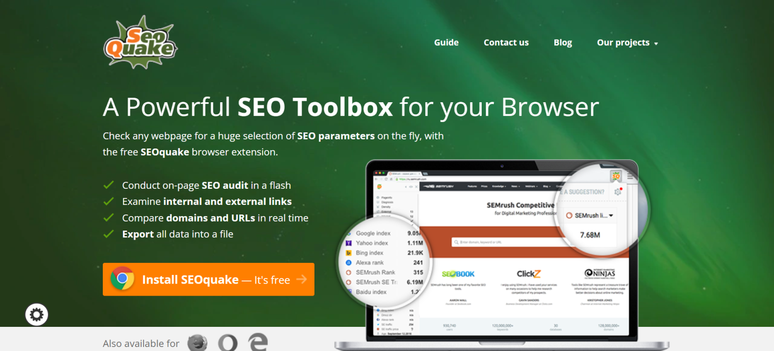 SEOquake 网站截图