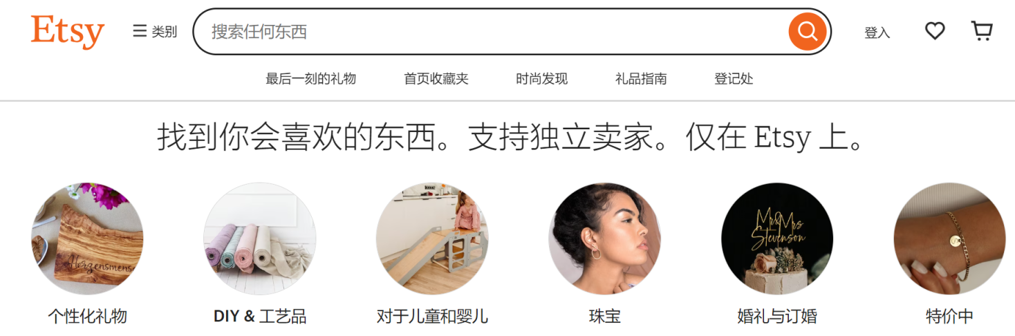 Etsy 网站截图