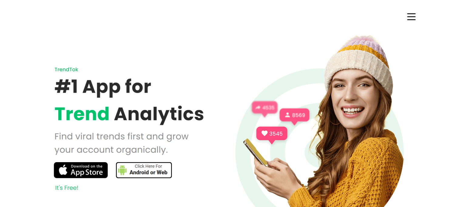 TrendTok 网站截图