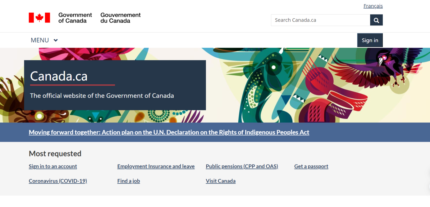 加拿大知识产权局 网站截图