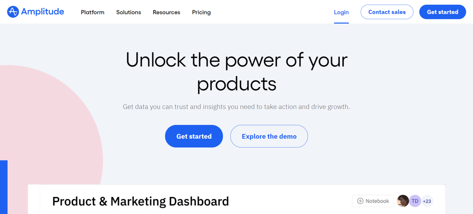 Amplitude 网站截图