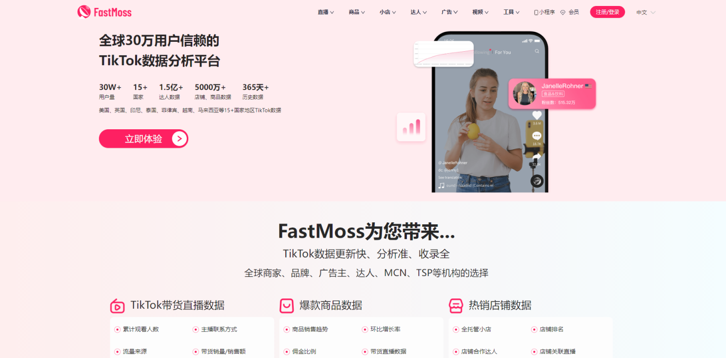 FastMoss 网站截图