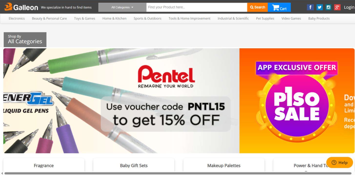 Galleon 网站截图