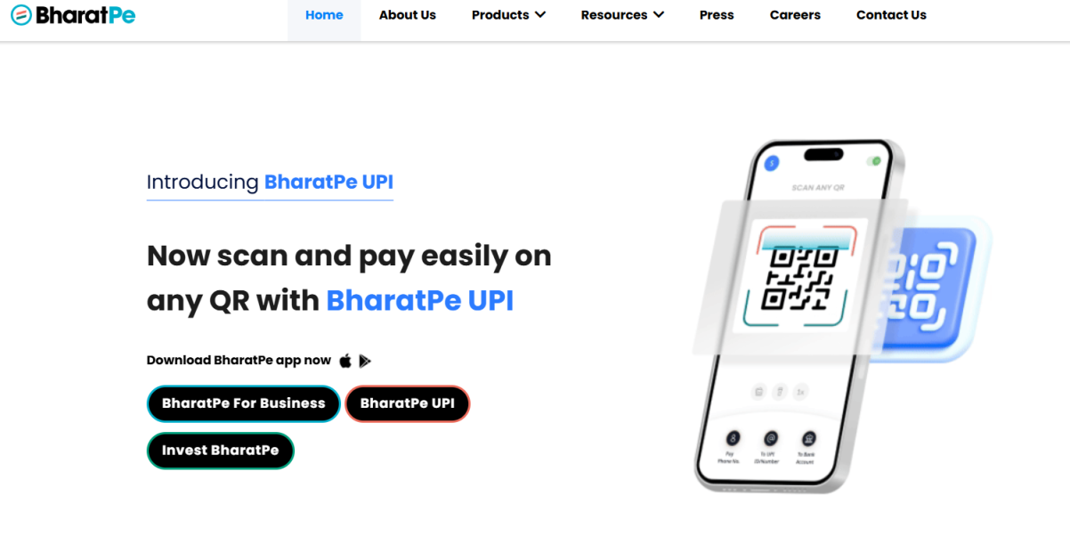 BharatPe（前PostPe） 网站截图