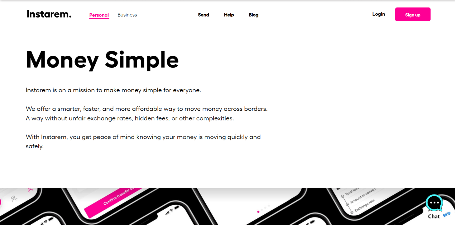 InstaRem 网站截图