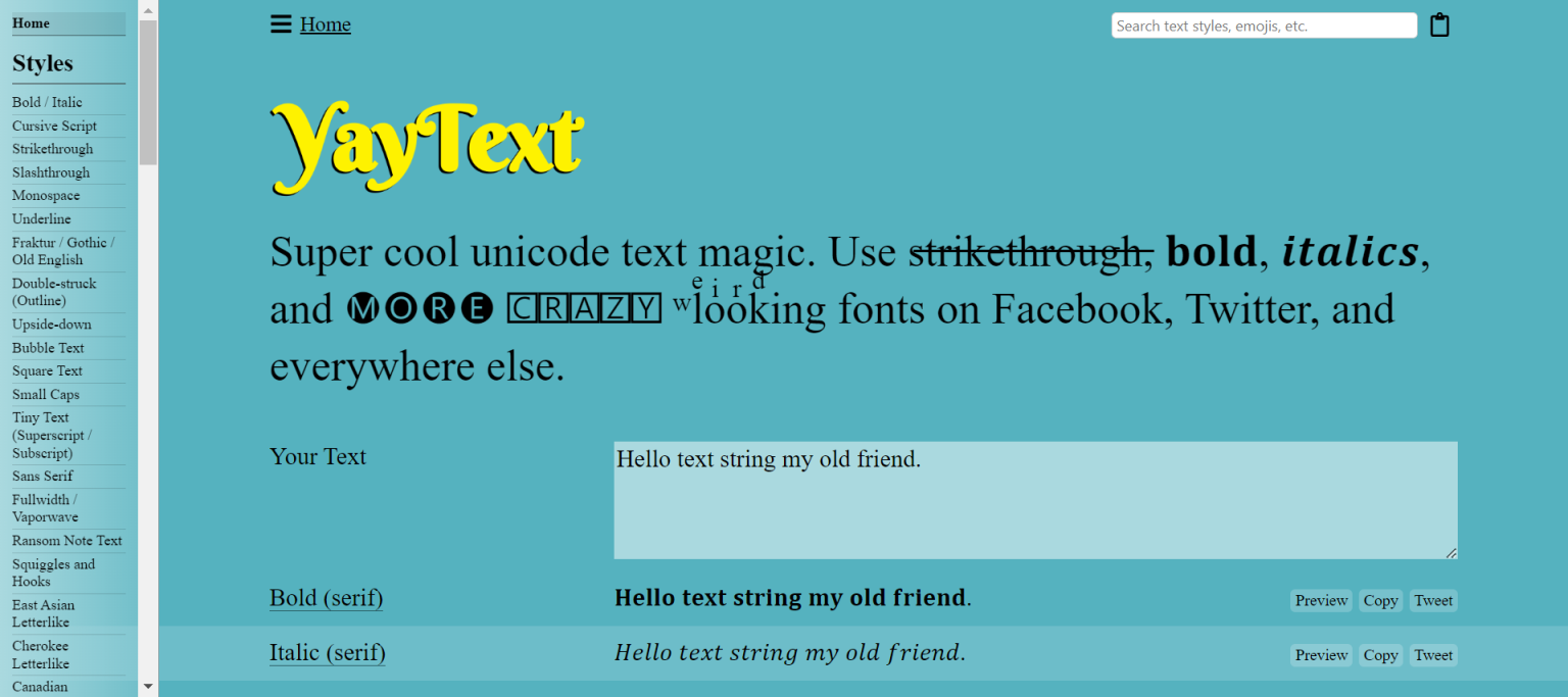 YayText广告特殊字体 网站截图