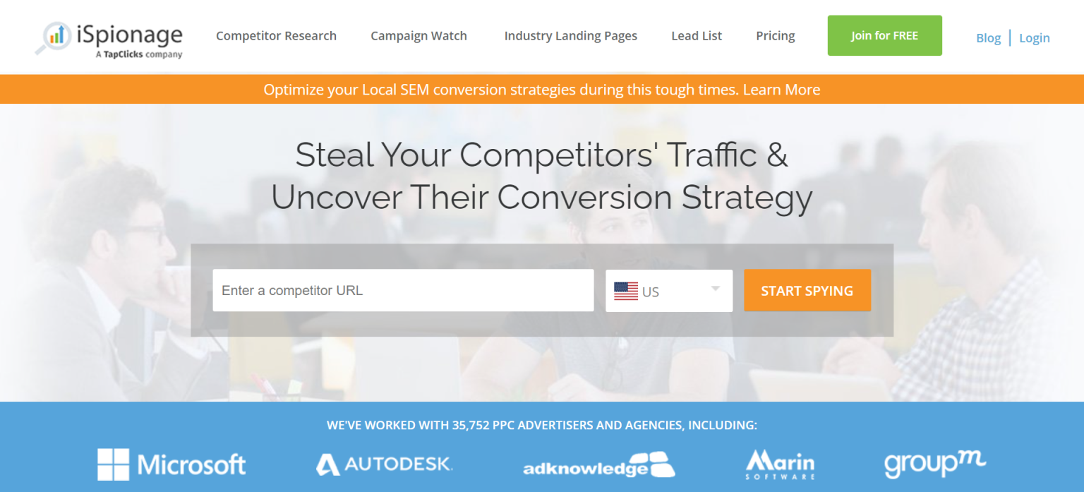 iSpionage 网站截图