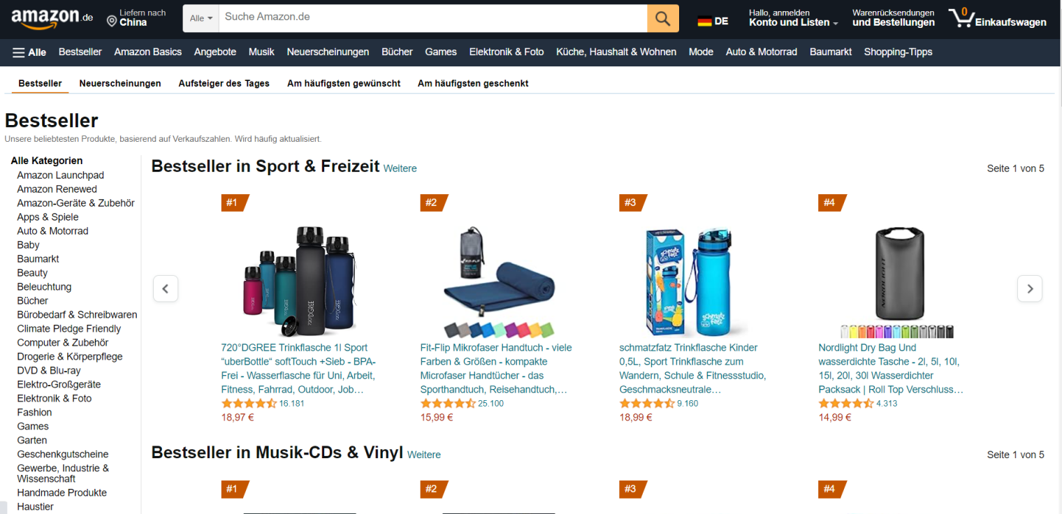 德国销售榜 网站截图