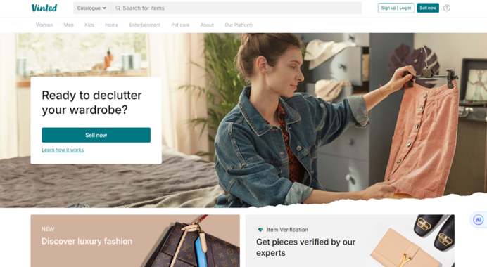 Vinted英国站 网站截图