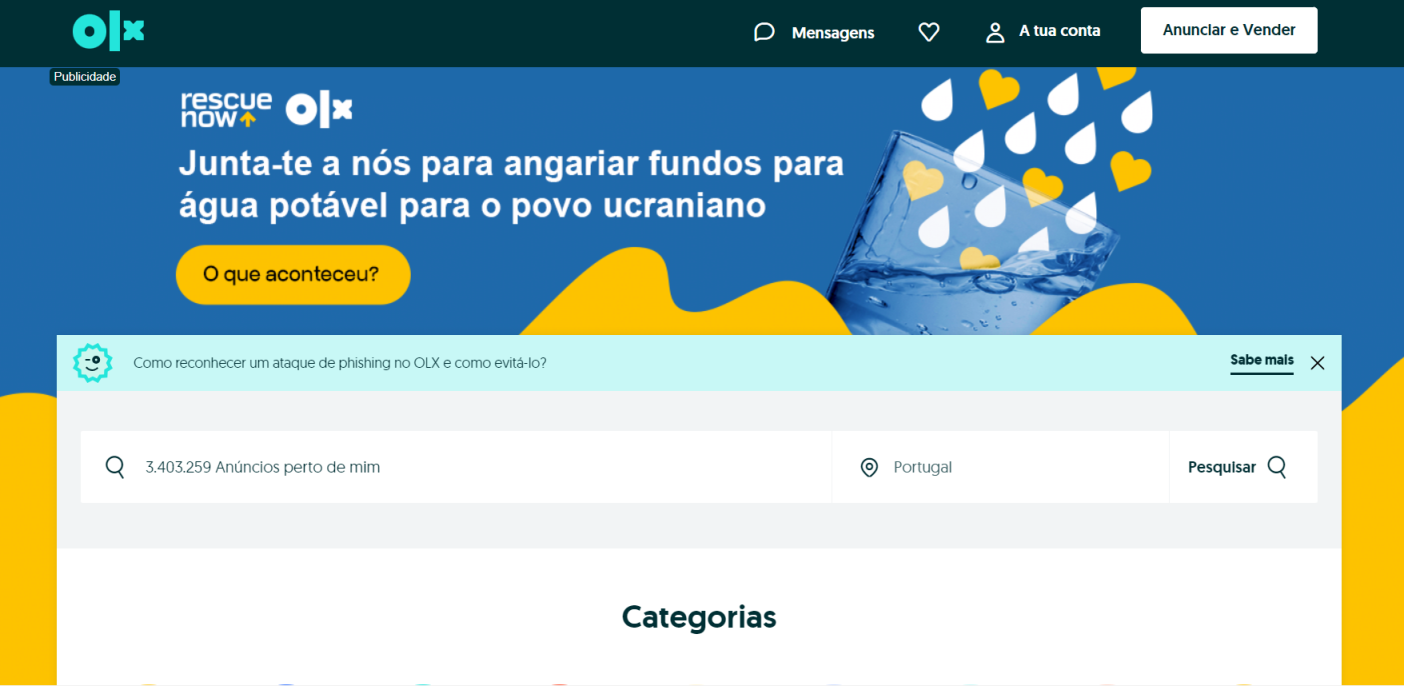 OLX.pt 网站截图