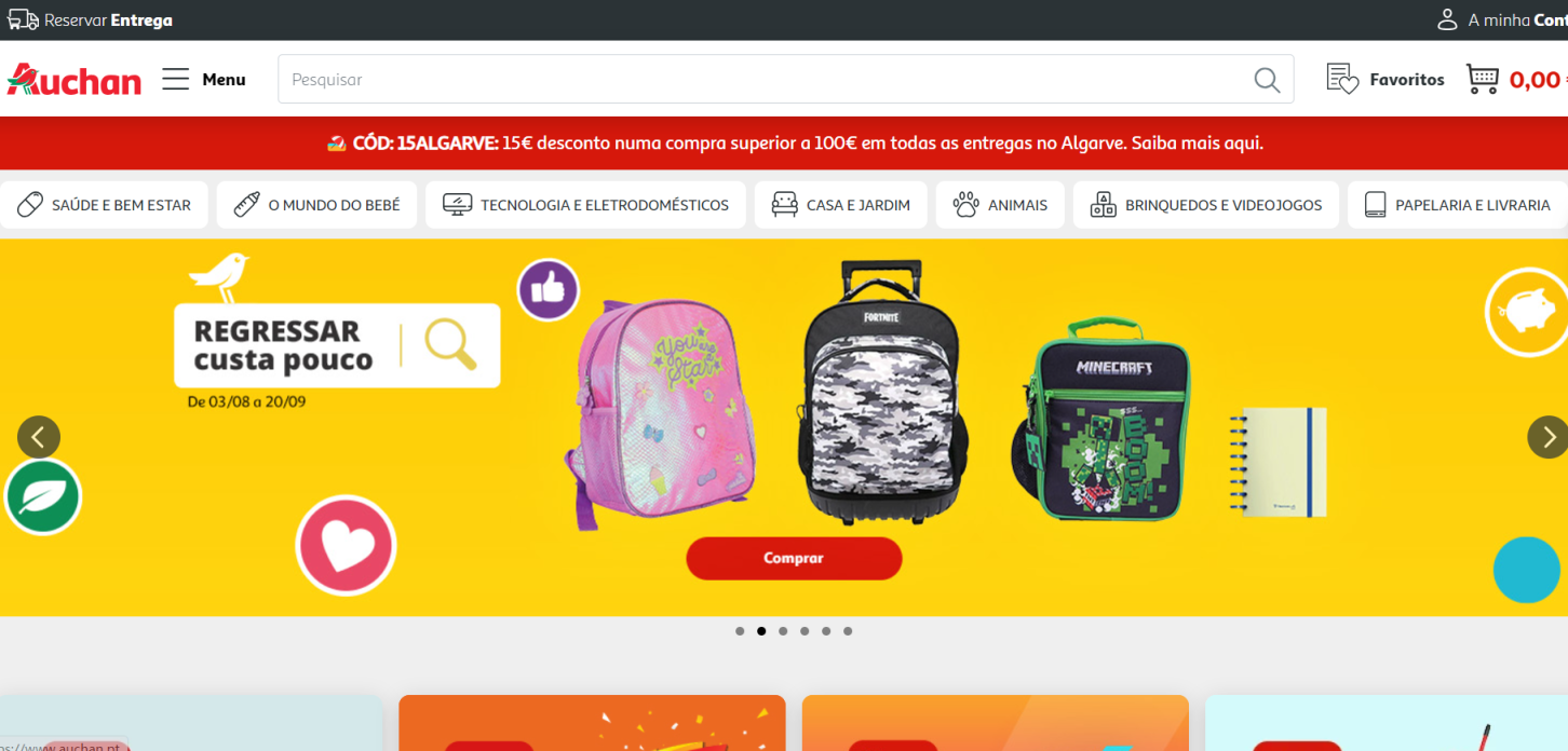 Auchan葡萄牙 网站截图