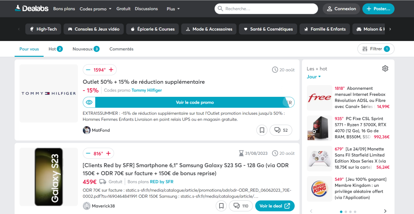 Dealabs 网站截图