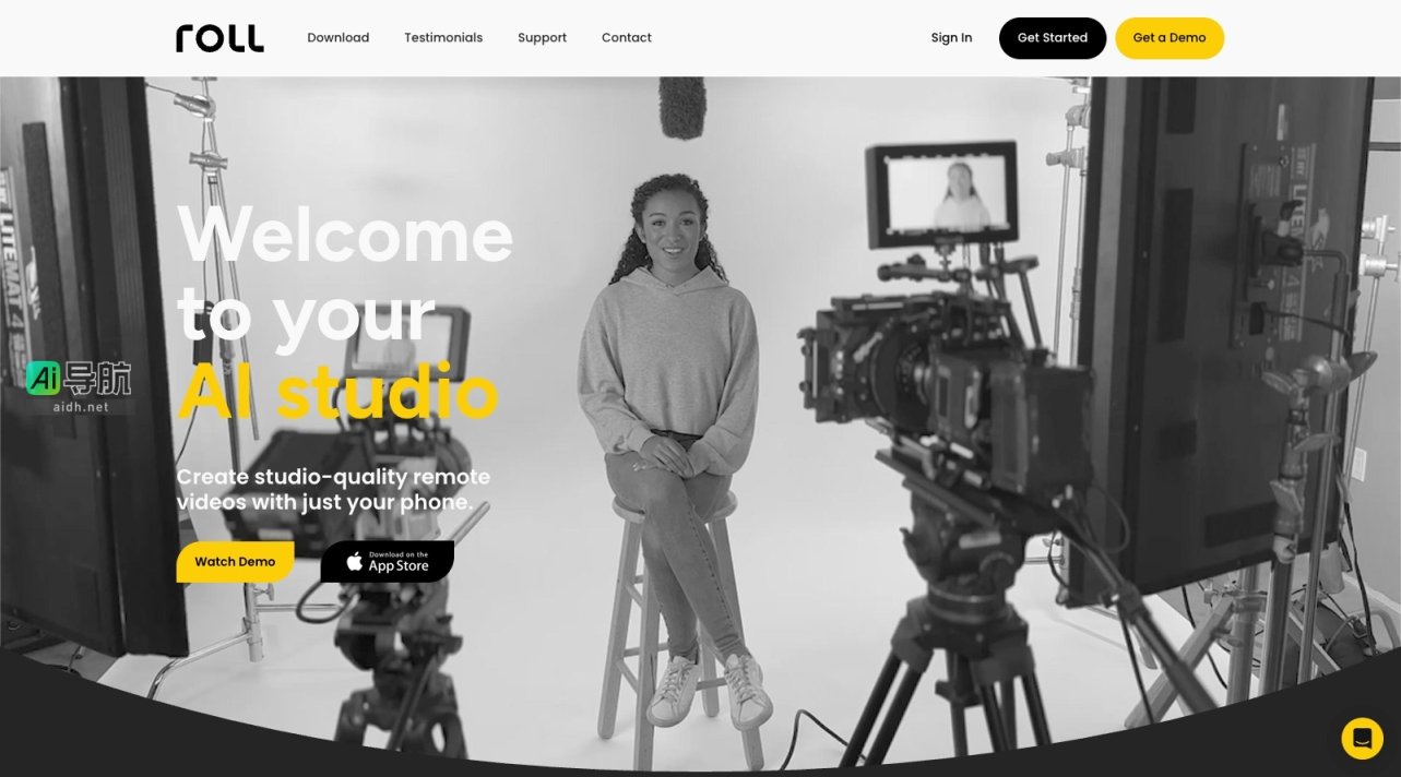 Roll 是一款利用AI技术，轻松创建高质量远程视频的工具 网站截图