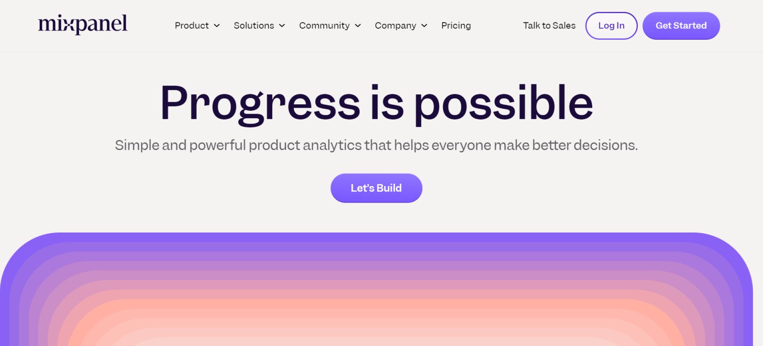Mixpanel 网站截图