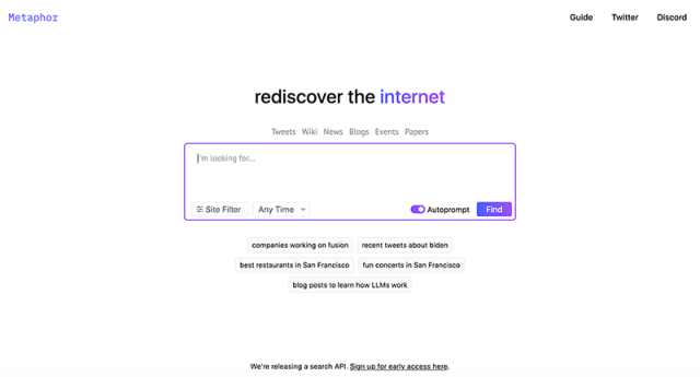 Metaphor 网站截图