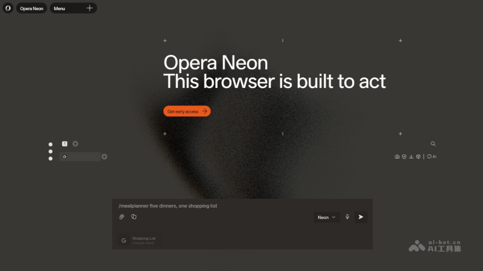 Opera Neon 网站截图
