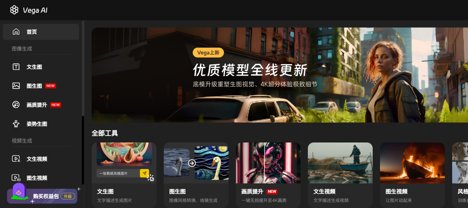 Vega AI 国内专业的ai创作平台 网站截图