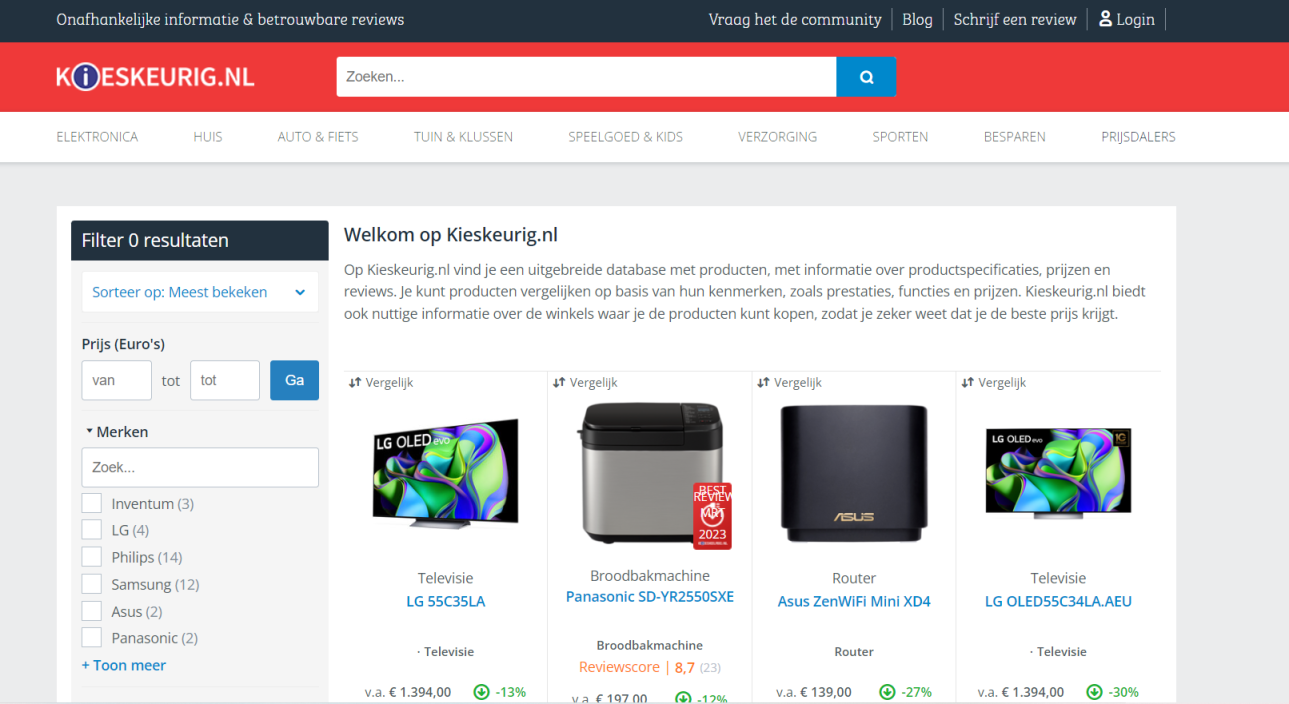 Kieskeurig 网站截图