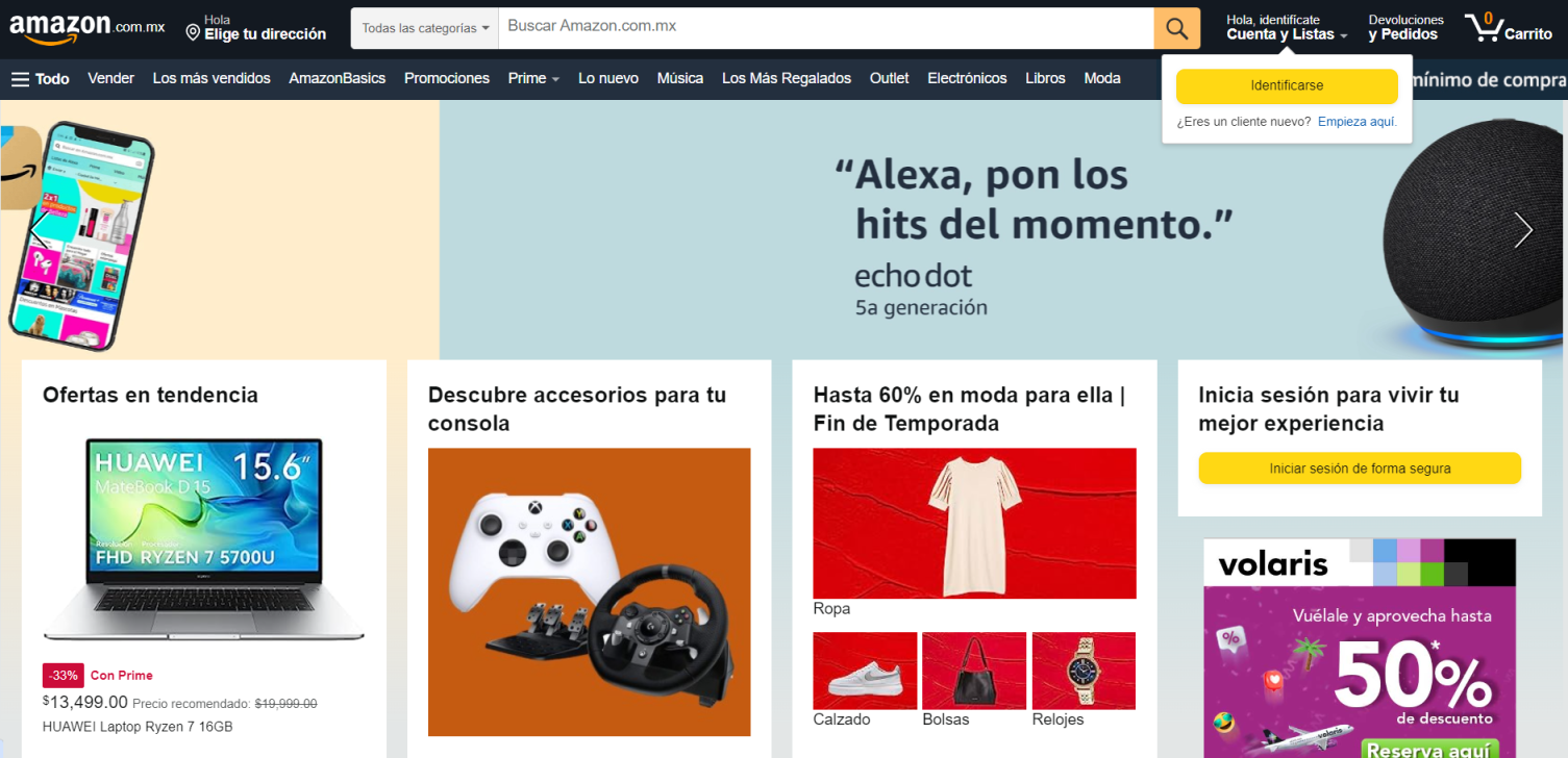 亚马逊墨西哥 网站截图