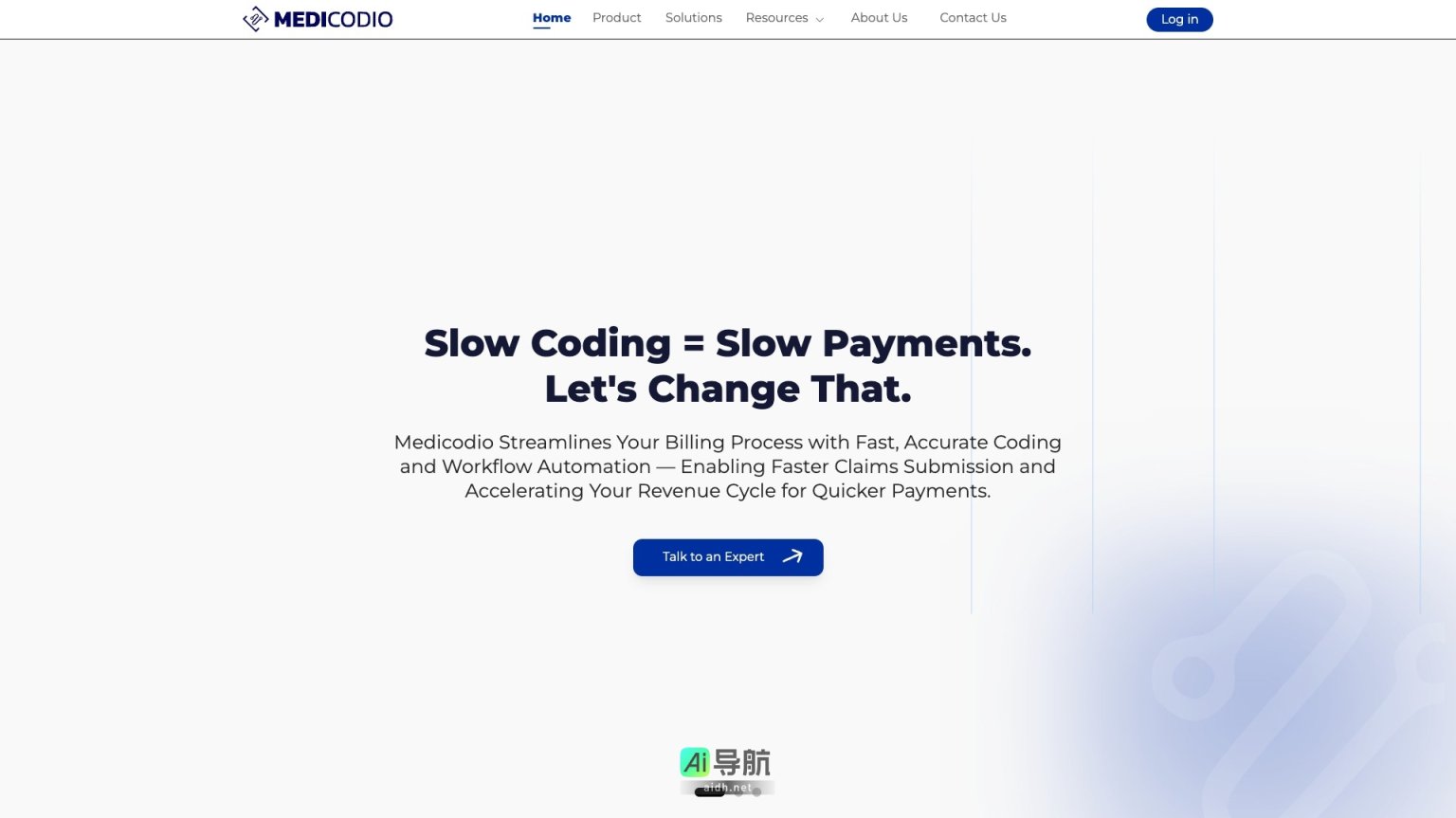 Medicodio 通过AI技术和专业编码人员，提升医疗编码效率与准确性，加速收入循环 网站截图