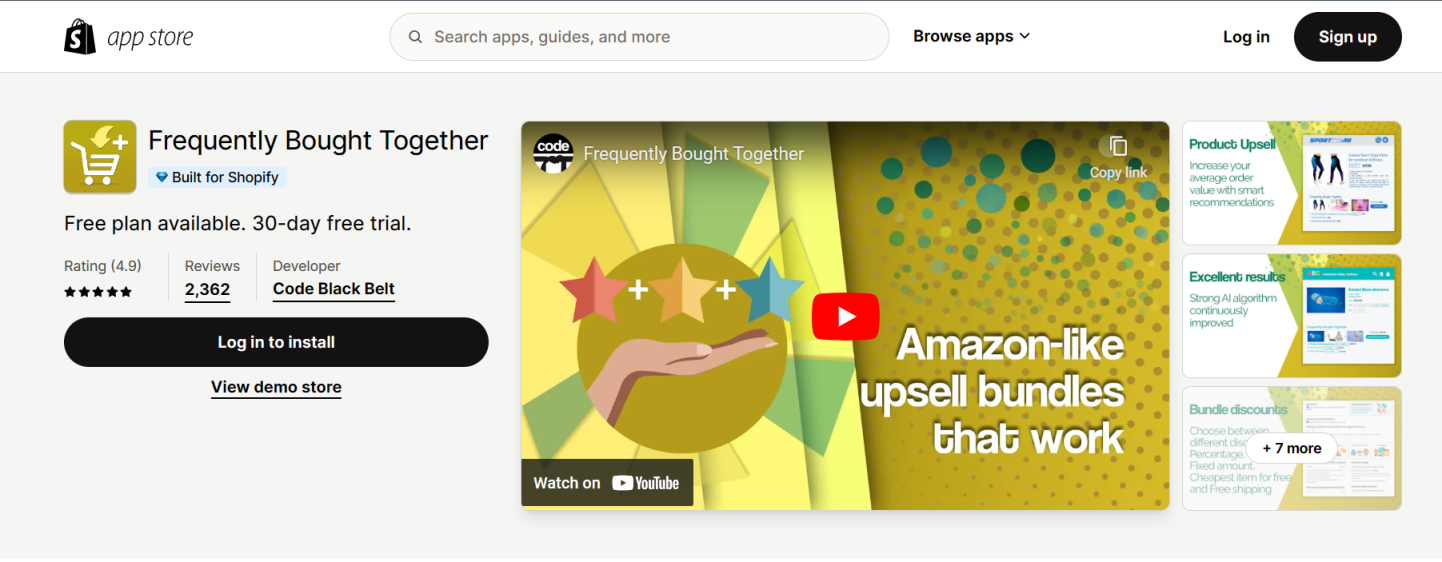 Frequently Bought Together 网站截图