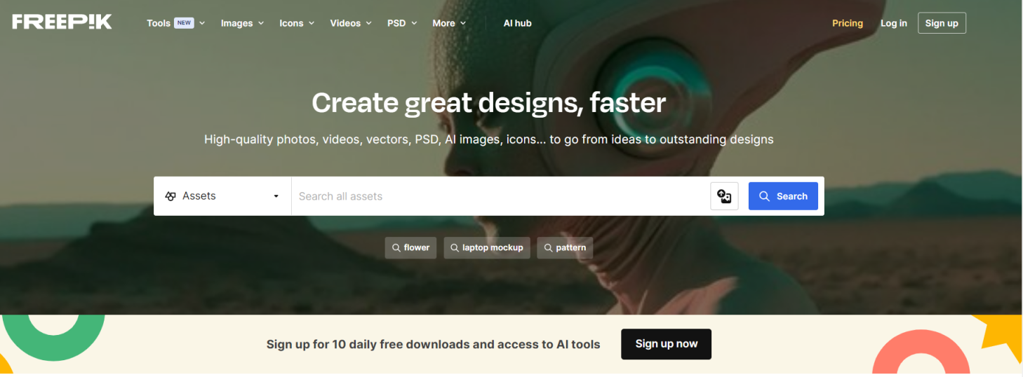 Freepik 网站截图