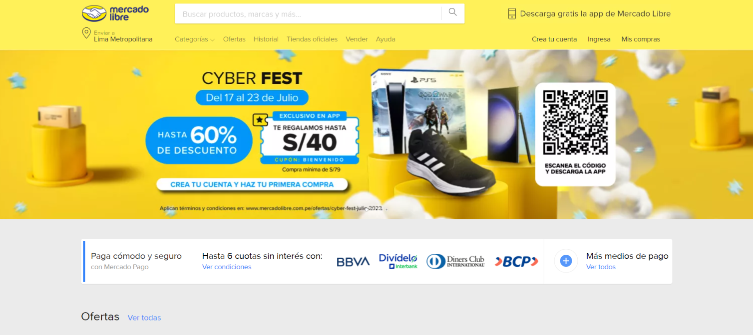 美客多秘鲁 网站截图