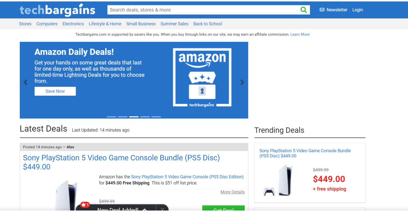 Techbargains  美国 网站截图