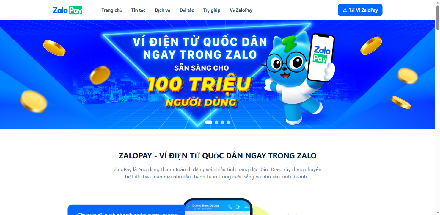 Zalo Pay 网站截图